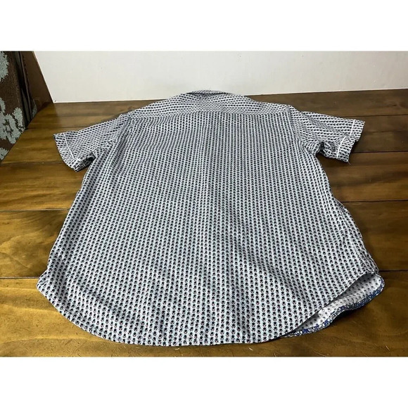 Robert Graham Shirt Mens Large L Blue Print Button Up Classic Fit Short Sleeve - Picture 11 of 12
